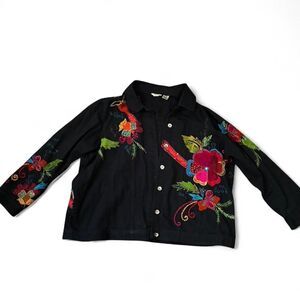 Laura Ashley Vintage 90s embroidered oversized boyfriend Women's Jacket